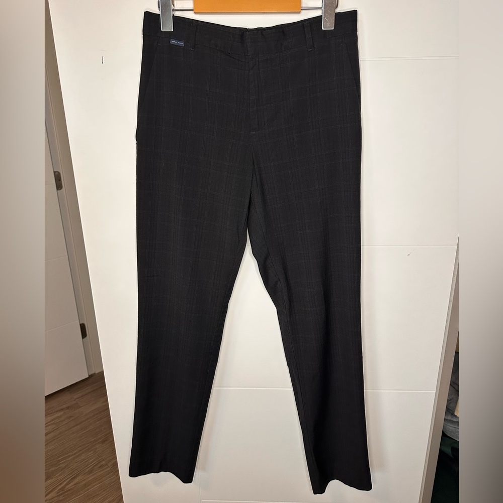 Perry Ellis Men's Black Pattern Very Slim Fit Dress Pants